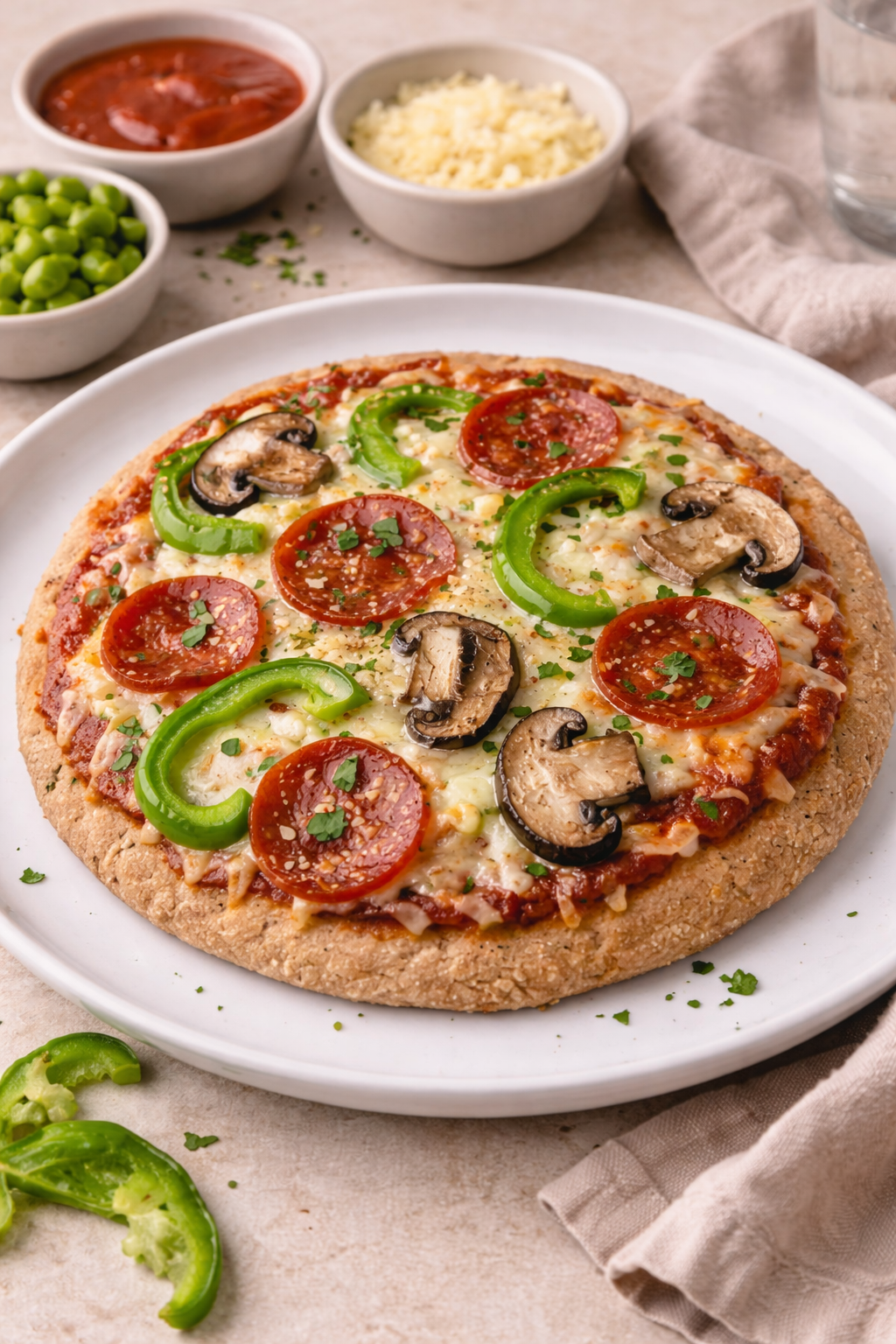 Pepperoni & Veggie Pita Pizza – Air Fryer