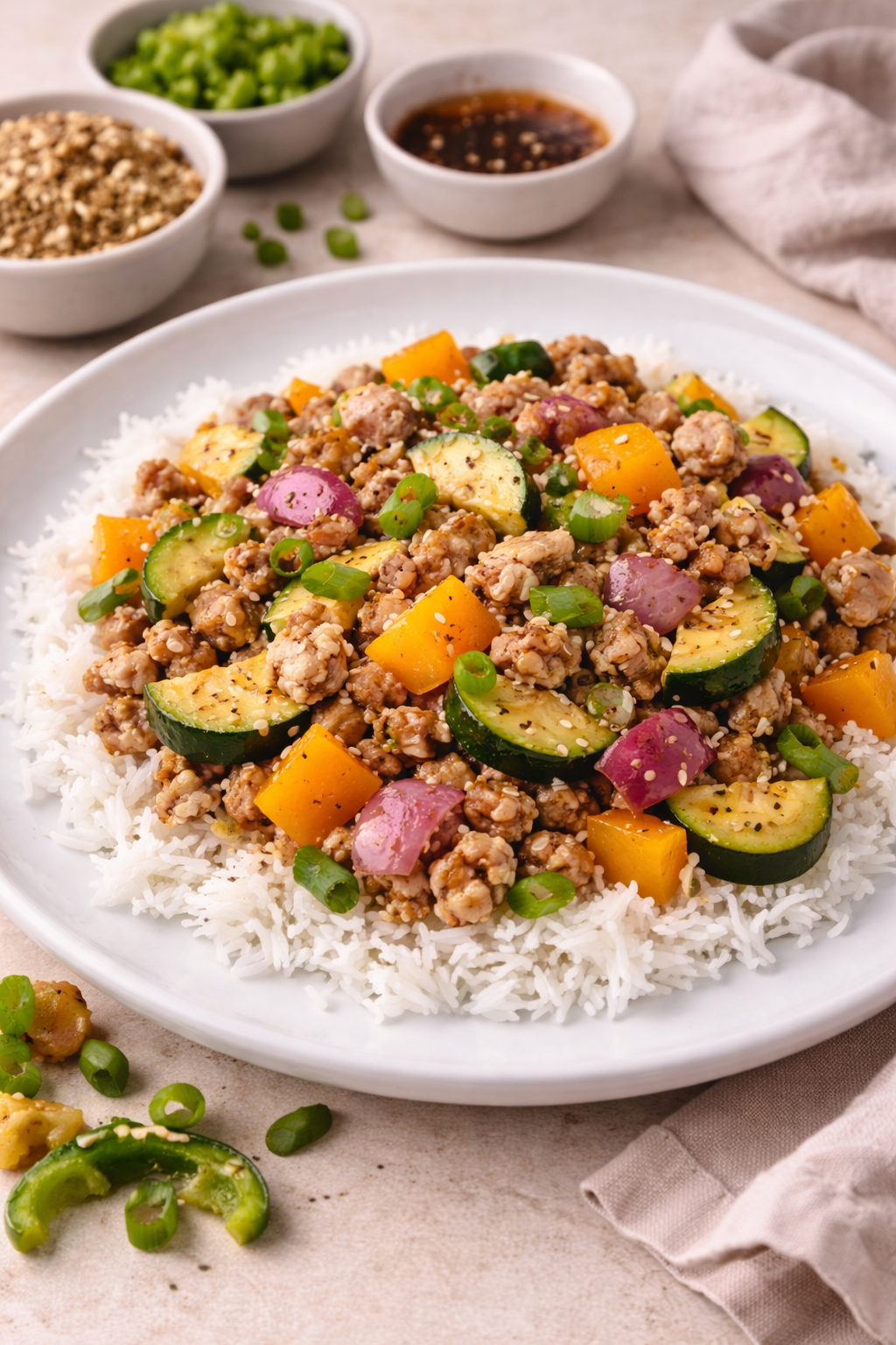 Ground Turkey and Vegetable Stir Fry