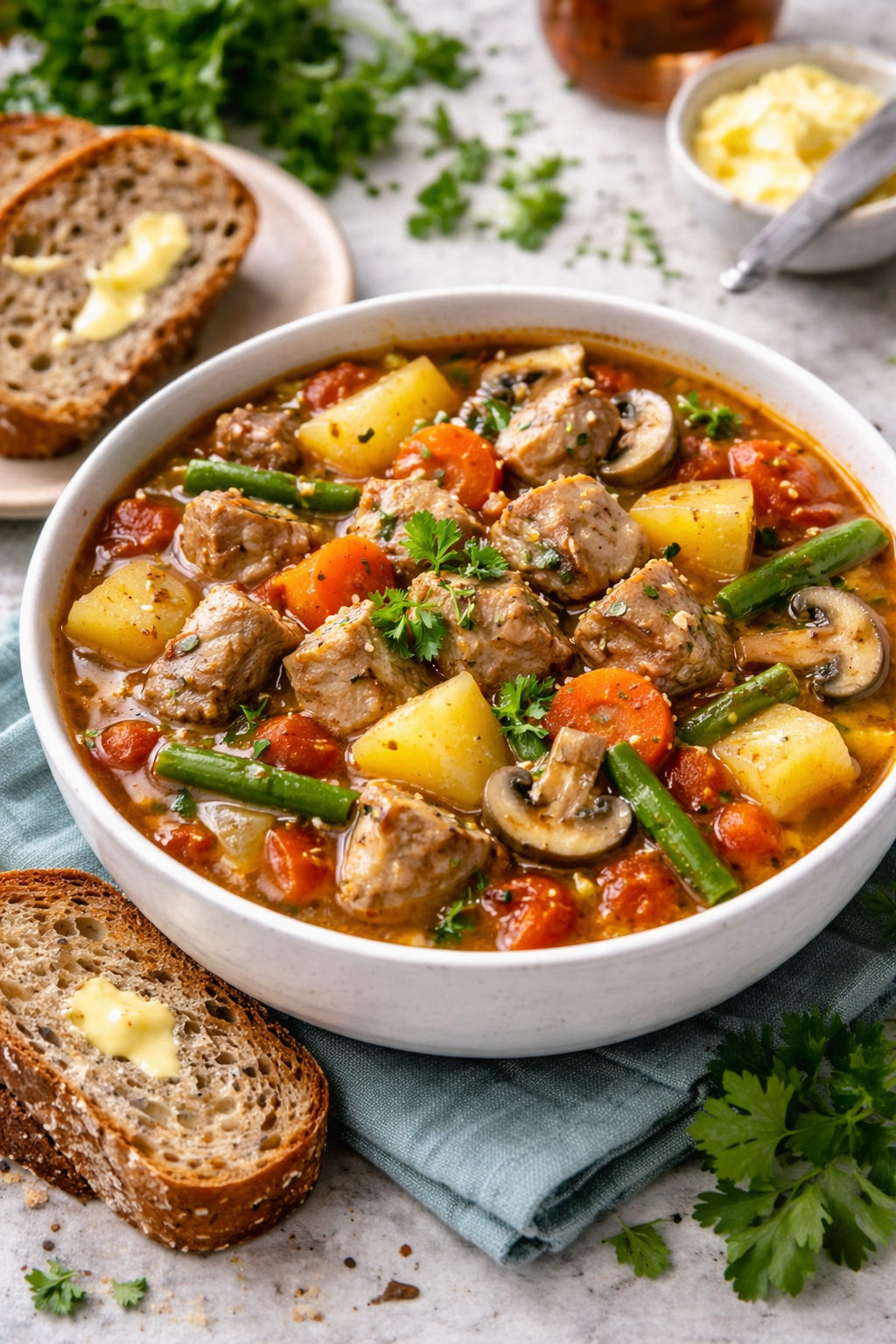 Crockpot Pork and Vegetable Soup