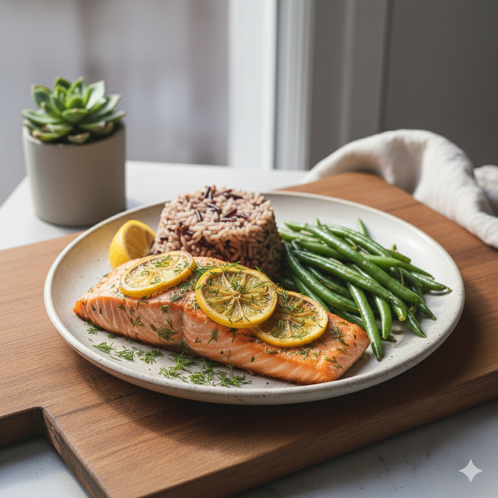 Air Fryer Salmon with Lemon & Dill