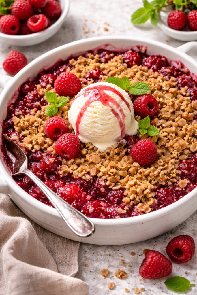 Raspberry Crisp in Air Fryer – Easy homemade dessert recipe